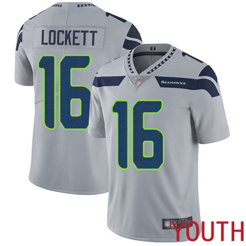 Seattle Seahawks Limited Grey Youth Tyler Lockett Alternate Jersey NFL Football #16 Vapor Untouchable->youth nfl jersey->Youth Jersey